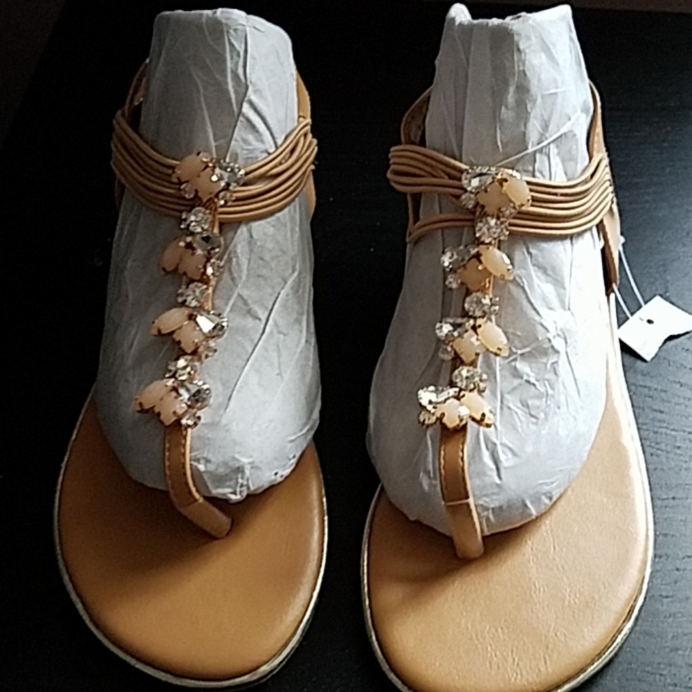 Stone Detail Thong Sandals